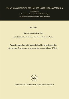 Experimentelle und theoretische Untersuchung der statischen Frequenztransformation von 50 auf 150 Hz (eBook, PDF) - Brüderlink, Max