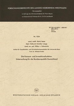 Cover Die Konsum- und Investitionsfunktion. Untersuchung für die Bundesrepublik Deutschland (eBook, PDF)