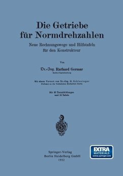 Die Getriebe für Normdrehzahlen (eBook, PDF) - Germar, Ruthard; Schlesinger, G.