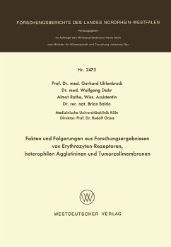 Cover Fakten und Folgerungen aus Forschungsergebnissen von Erythrozyten-Rezeptoren, heterophilen Agglutininen und Tumorzellmembranen (eBook, PDF)