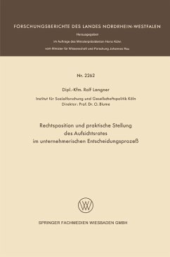 Rechtsposition und praktische Stellung des Aufsichtsrates im unternehmerischen Entscheidungsprozeß (eBook, PDF) - Langner, Ralf