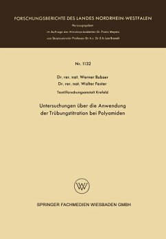 Untersuchungen über die Anwendung der Trübungstitration bei Polyamiden (eBook, PDF) - Bubser, Werner