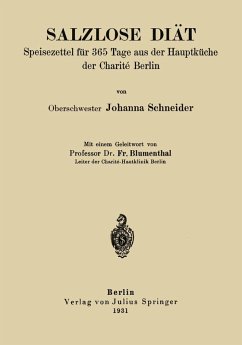 Salzlose Diät (eBook, PDF) - Schneider, Johanna; Blumenthal, Fr.