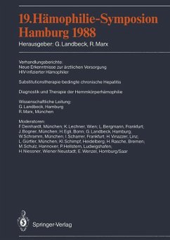 19. Hämophilie-Symposion Hamburg 1988 (eBook, PDF)