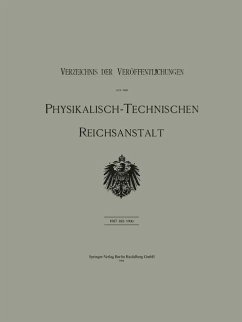 Cover Verzeichnis der Veröffentlichungen aus der Physikalisch-Technischen Reichsanstalt (eBook, PDF)