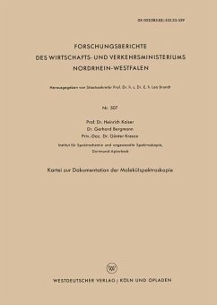 Cover Kartei zur Dokumentation der Molekülspektroskopie (eBook, PDF)