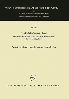 Exportmarktforschung als Informationsaufgabe (eBook, PDF) - Ringel, Karl Robert