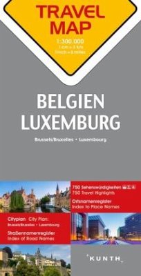 Cover KUNTH TRAVELMAP Belgien, Luxemburg 1:300.000. Belgium / Luxembourg