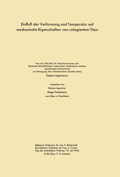 Einfluß der Verformung und Temperatur auf mechanische Eigenschaften von unlegiertem Titan (eBook, PDF) - Bollenrath, Hugo