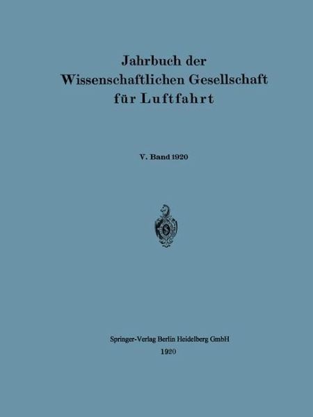 Jahrbuch der Wissenschaftlichen Gesellschaft für Luftfahrt (eBook, PDF)