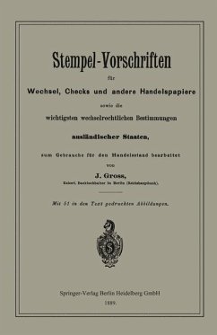 Cover Stempel-Vorschriften für Wechsel, Checks und andere Handelspapiere sowie die wichtigsten wechselrechtlichen Bestimmungen ausländischer Staaten (eBook, PDF)