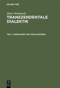 Ideenlehre und Paralogismen (eBook, PDF) - Heimsoeth, Heinz