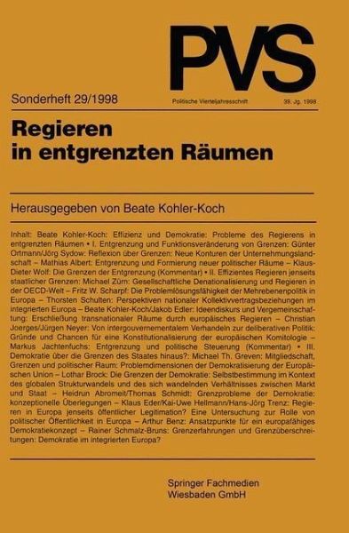 Regieren in entgrenzten Räumen (eBook, PDF) Regieren in entgrenzten Räumen (eBook, PDF)
