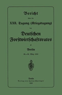 Cover Bericht über die XXII. Tagung (Kriegstagung) (eBook, PDF)