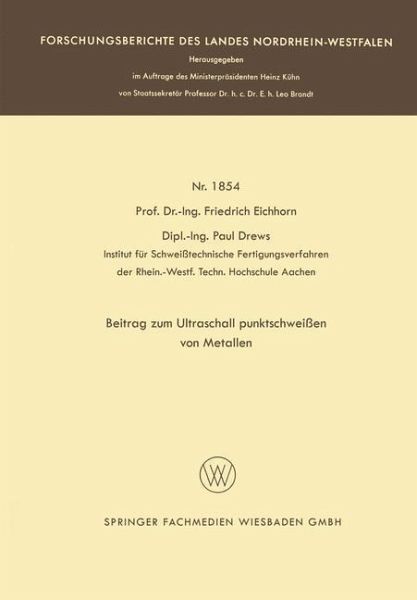 Beitrag zum Ultraschallpunktschweißen von Metallen (eBook, PDF)