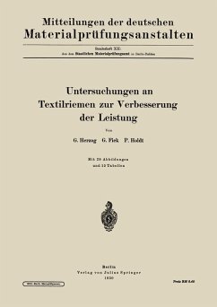 Untersuchungen an Textilriemen zur Verbesserung der Leistung (eBook, PDF) - Herzog, G.; Fiek, G.; Holdt, P.