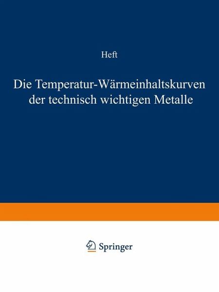 Die Temperatur-Wärmeinhaltskurven der technisch wichtigen Metalle (eBook, PDF)
