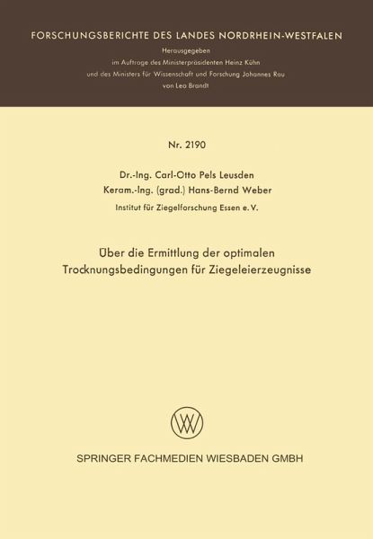 Über die Ermittlung der optimalen Trocknungsbedingungen für Ziegeleierzeugnisse (eBook, PDF) Über die Ermittlung der optimalen Trocknungsbedingungen für Ziegeleierzeugnisse (eBook, PDF)