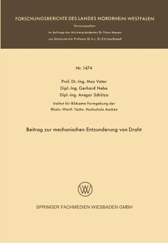 Beitrag zur mechanischen Entzunderung von Draht (eBook, PDF) - Vater, Max