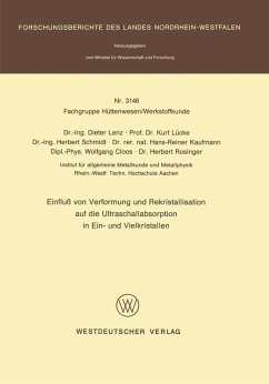 Cover Einfluß von Verformung und Rekristallisation auf die Ultraschallabsorption in Ein- und Vielkristallen (eBook, PDF)