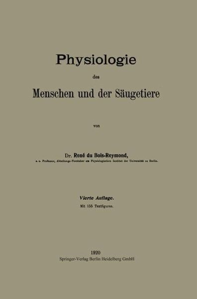 Physiologie des Menschen und der Säugetiere (eBook, PDF)