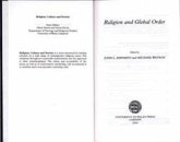 Religion and Global Order Religion and Global Order