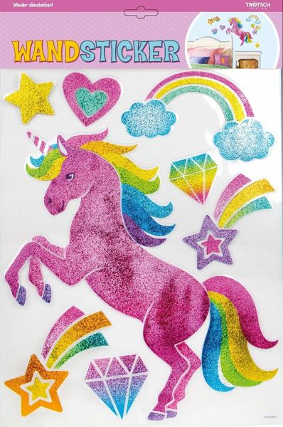 Einhorn Wandbild Glitzer Diamant