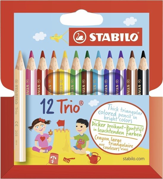 Dreikant-Buntstift - STABILO Trio dick kurz - 12er Pack - mit 12  verschiedenen … - Schreibwaren bei bücher.de immer portofrei