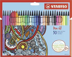 Premium-Filzstift - STABILO Pen 68 - 30er Pack - mit 30 verschiedenen Farben