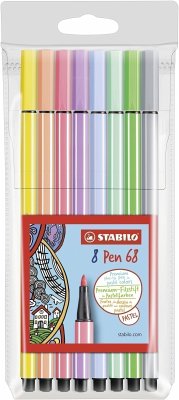 Premium-Filzstift - STABILO Pen 68 - 8er Pack - Pastellfarben