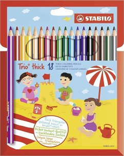 Dreikant-Buntstift - STABILO Trio dick - 18er Pack - mit 18 verschiedenen Farben