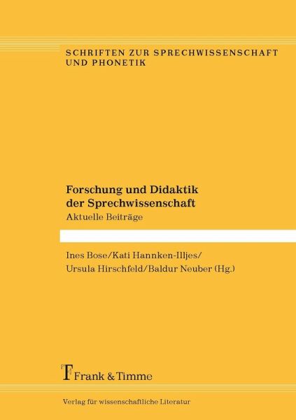 Forschung und Didaktik der Sprechwissenschaft (eBook, PDF)