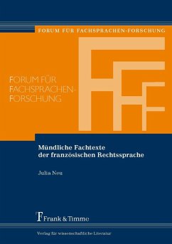 Cover Mündliche Fachtexte der französischen Rechtssprache (eBook, PDF)
