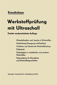 Werkstoffprüfung mit Ultraschall (eBook, PDF) - Krautkrämer, Josef; Krautkrämer, Herbert