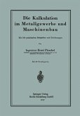 Die Kalkulation im Metallgewerbe und Maschinenbau (eBook, PDF)