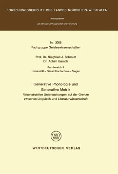 Generative Phonologie und Generative Metrik (eBook, PDF) - Schmidt, Siegfried J.