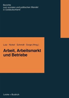 Arbeit, Arbeitsmarkt und Betriebe (eBook, PDF) - Lutz, Burkart; Nickel, Hildegard M.; Schmidt, Rudi; Sorge, Arndt