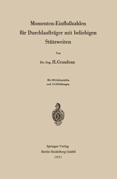 Momenten-Einflußzahlen für Durchlaufträger mit beliebigen Stützweiten (eBook, PDF)
