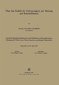 Über den Einfluß der Verformungsart auf Alterung und Rekristallisation (eBook, PDF) - Lamarche, Walter