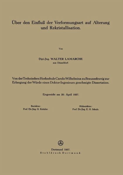 Über den Einfluß der Verformungsart auf Alterung und Rekristallisation (eBook, PDF)