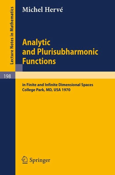 Analytic and Plurisubharmonic Functions (eBook, PDF)