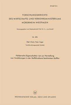 Färberische Eigenschaften von zur Herstellung von Verdickungen in der Stoffdruckerei bestimmten Stoffen (eBook, PDF) - Vogel, Peter