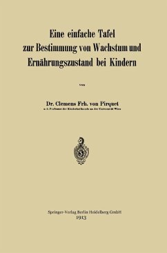 Eine einfache Tafel zur Bestimmung von Wachstum und Ernährungszustand bei Kindern (eBook, PDF) - Pirquet Von Cesenatico, Clemens Peter