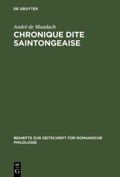 Chronique dite Saintongeaise (eBook, PDF) - Mandach, André de