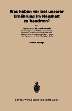 Was haben wir bei unserer Ernährung im Haushalt zu beachten? (eBook, PDF) - Juckenack, Adolf