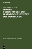 Neuere Forschungen zur historischen Syntax des Deutschen (eBook, PDF)
