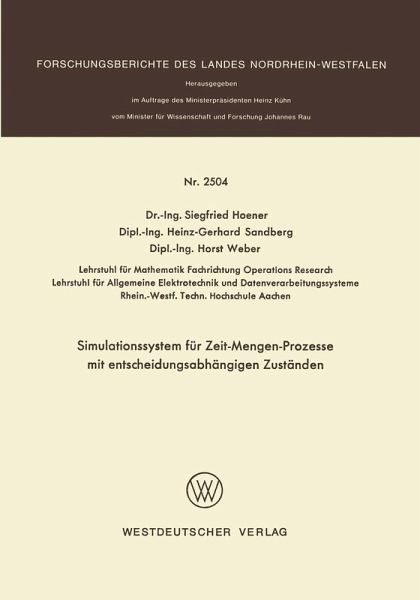Simulationssystem für Zeit-Mengen-Prozesse mit entscheidungsabhängigen Zuständen (eBook, PDF)