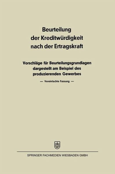 Beurteilung der Kreditwürdigkeit nach der Ertragskraft (eBook, PDF)