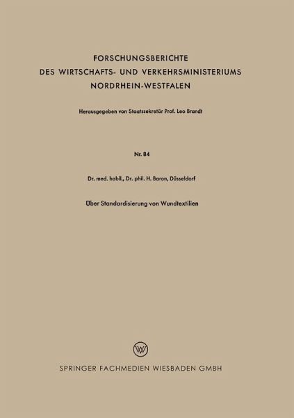 Über Standardisierung von Wundtextilien (eBook, PDF)