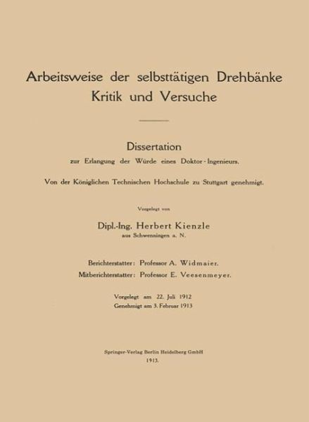 Arbeitsweise der selbsttätigen Drehbänke (eBook, PDF) Arbeitsweise der selbsttätigen Drehbänke (eBook, PDF)